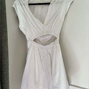 Anthropologie White Backless Dress
